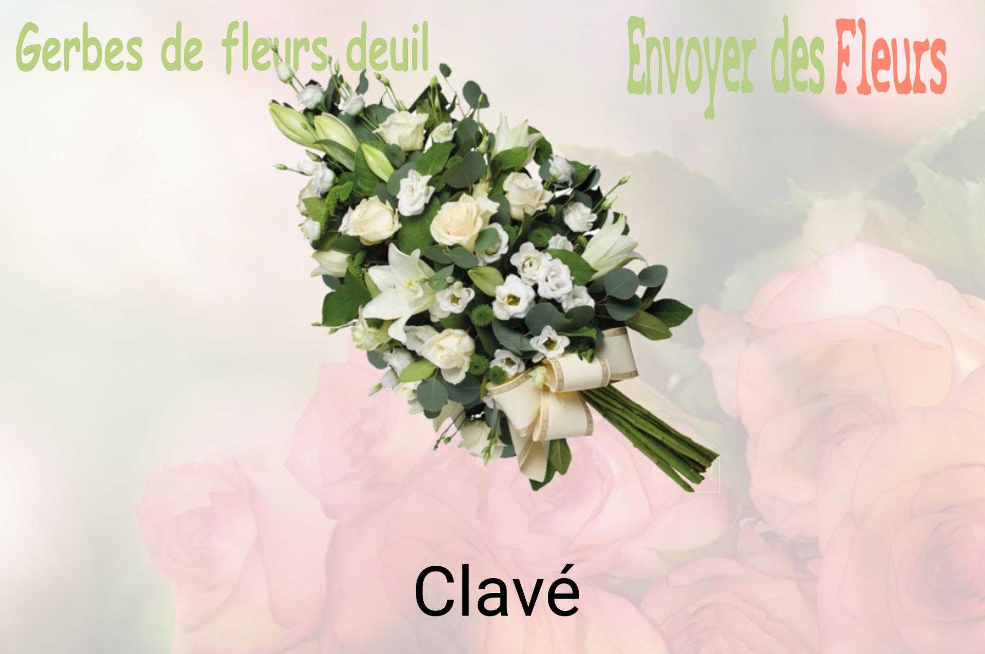 Gerbe de fleurs de deuil livrée à Clavé